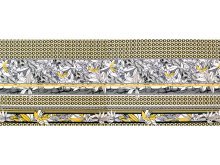 KDS Queen's Collection Isabella - Jersey Viskose  PANEL ca. 65cm x 170cm - Blumen auf geometrischem Muster - grau/gelb