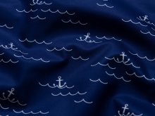 Jackenstoff NANO Softshell Swafing Fiete - Anker und Wellen - marineblau