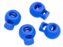 4 runde Kordelstopper - 15 x 19 mm - für Kordeln mit max. 4 mm Durchmesser - royalblau