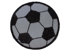 Applikation zum Aufbügeln Reflektor - reflektierender Fußball – grau