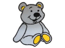 Applikation zum Aufbügeln Reflektor - reflektierender Teddybär – grau