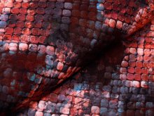 Jersey Viskose Sarah - Schlangen Muster - anthrazit/lachs