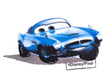 Applikation zum Aufbügeln Disney Pixar - Cars - Finn McMissile ca. 85mm x 45mm - blau