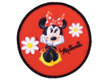 Applikation zum Aufbügeln Disney-Mickey Mouse - verträumte Minnie Maus ca. 60mm x 60mm - rot