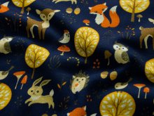 Alpenfleece Swafing Theresa - putzige Waldtiere - blau