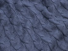 Strickstoff Big Knit mit Zopfmuster - 370 gr/qm - jeansblau