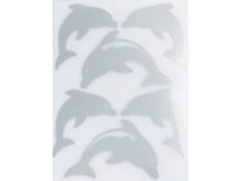 Applikation Reflex zum Aufbügeln - Delphine - grau