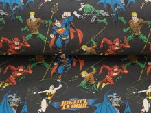 Webware Baumwolle Popeline Digitaldruck Justice League - Superhelden in Aktion - anthrazit
