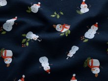Jersey Weihnachten - Schneemänner - dunkelblau