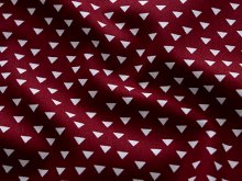 Webware Popeline Baumwolle Weihnachten - Triangeln - dunkelrot