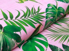Jersey Digitalprint Stenzo - verschiedene Palmenblätter auf Kratzoptik - rosa