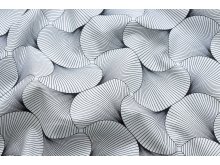 Webware Baumwolle York Cretonne - abstraktes Fächermuster - weiß