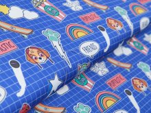Webware Swafing Paw Patrol - Chase und seine Freunde mit Popcorn und Cupcakes auf Karo's - blau