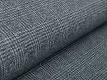 Bouclé Mantelstoff - kleines Karo-Muster - grau