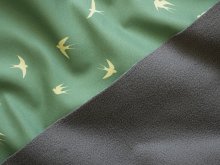 Jackenstoff Softshell Swafing Fiete - Schwalben-Schwärme - altgrün