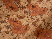 Kork Coupon 50 cm x 65 cm - Schmetterlinge und orangene Blumen 