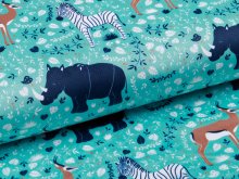 Struktur - Velvet - wilde Tiere - mint