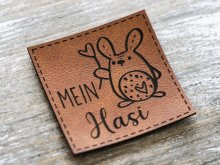 Label Kunstleder soft KDS & Janeas World - Mein Hasi - braun