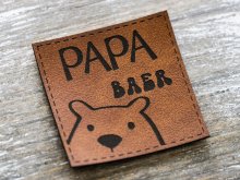 Label Kunstleder soft KDS & Janeas World - Papa-Bär - braun