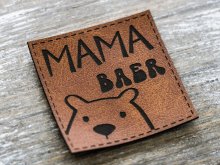 Label Kunstleder soft KDS & Janeas World - Mama-Bär - braun