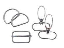 Taschenzubehör-Set Metall 25mm - silberfarben