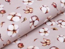Jersey Digitaldruck Auva - Baumwollblüten - beige