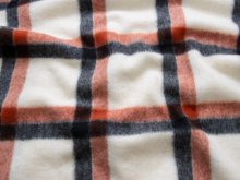 Strickwalk mit Wolle kariert - Striped Checked Wool Blend natur - schwarz - rost