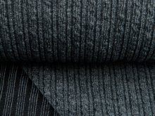 Wollstrickstoff - verschnörkelte Rippen - uni grau