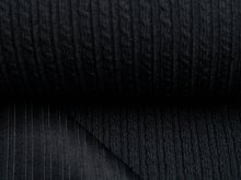 Wollstrickstoff - verschnörkelte Rippen - uni schwarz