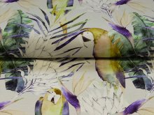 Jersey Viskose Digitaldruck - Papagei - beige