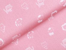 Webware Baumwolle Popeline  - niedliche Tiere - rosa