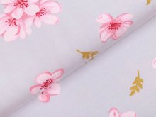  Jersey Modal - hübsche Kirschblüten - zartes grau