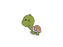 Stick-Applikation zum Aufbügeln ca. 4,5 cm x 5,0 cm - niedliche Schildkröte - grün