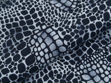 Single Jersey Sanetta - Animalprint - grau/nachtblau