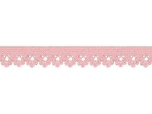 Elastisches Gummiband 13 mm - Spitzenborde - rosa