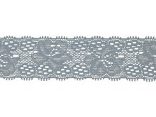 Elastische Spitze 30 mm - Blumen - taubenblau