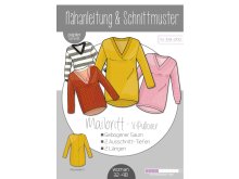 Papierschnittmuster ki-ba-doo V-Pullover MAIBRITT - Damen