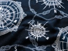 Jacquard gewebt - Polster-, Deko- u. Taschenstoff - Seefahrer-Kompasse - marineblau