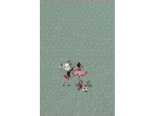 Jersey Digitaldruck Stenzo Sewing PANEL ca. 60 cm x 50 cm - Mädchen mit Schneiderpuppe - mint
