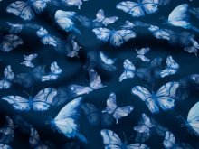 Jackenstoff Softshell - bezaubernde Schmetterlinge - blau