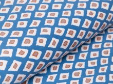 Bengaline Stretch-Stoff - Abstrakte-Rauten - indigoblau