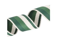 Gurtband Polyester-Baumwolle 38 mm - breite Streifen -grün/beige