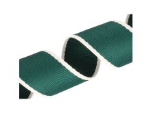 Gurtband Polyester-Baumwolle 38 mm - Streifen - dunkelgrün/beige