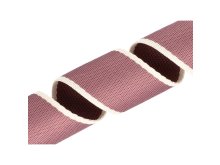 Gurtband Polyester-Baumwolle 38 mm - Streifen - dunkles mauve/beige