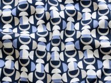 Webware Baumwolle/Nylon leicht elastisch - abstrakte Muster - blau