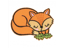 Applikation zum Aufbügeln schlafende Tiere - Fuchs - orange