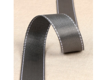 Gurtband 35 mm mit Ziernähten - uni dunkles grau