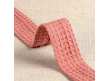 Waffelpiqué Baumwolle Schrägband/Einfassband gefalzt 27 mm - uni altrosa