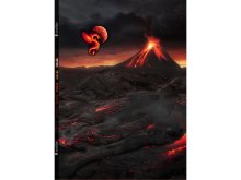 Sweat French Terry PANEL ca. 215 cm x 150 cm Digitaldruck Dragón by VerNÄHbar - Feuerdrache - orange