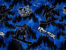 Jackenstoff NANO Softshell Swafing Fiete - coole Skateboardfahrer - blau